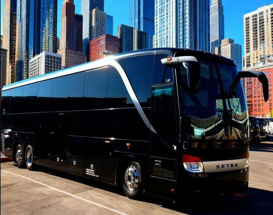 MN Black Car 56 passenger motor coach