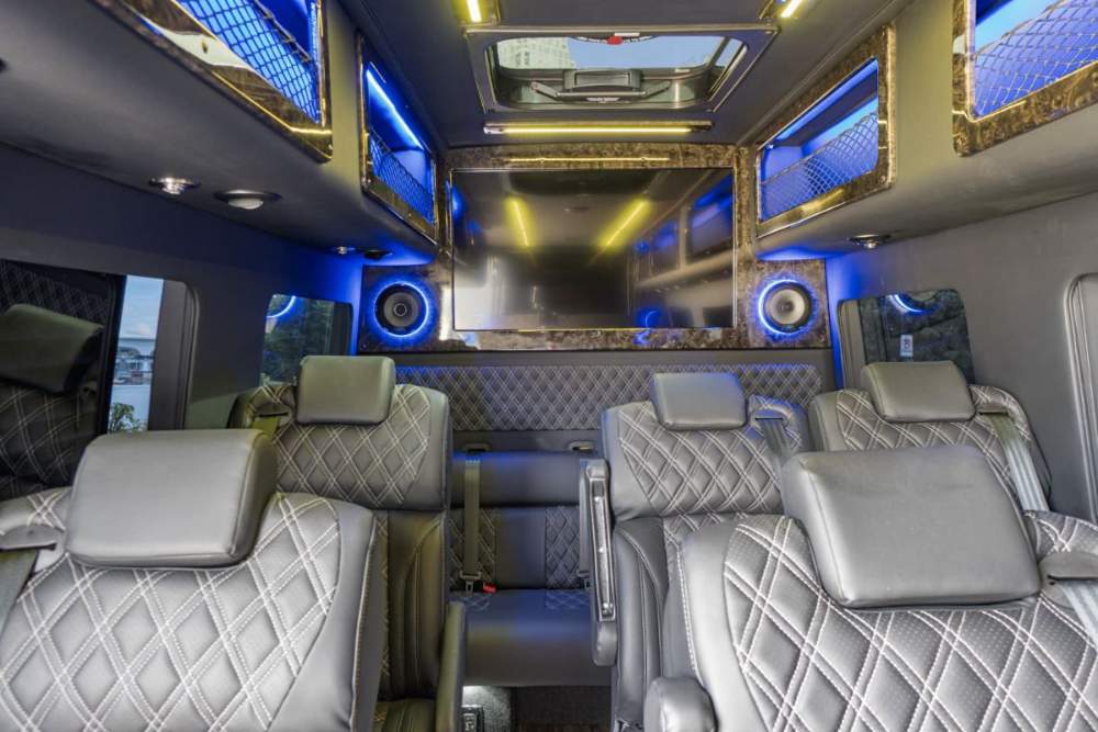 MN Black Car Mercedes-Benz Sprinter, interior seating